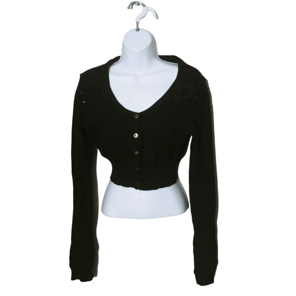 G21 Cropped  Black Cardigan with Sequins L - Picture 1 of 6